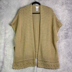 J. Crew Open Front Cardigan Sweater Women's OS cottagecore coastal grandma tan